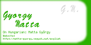 gyorgy matta business card